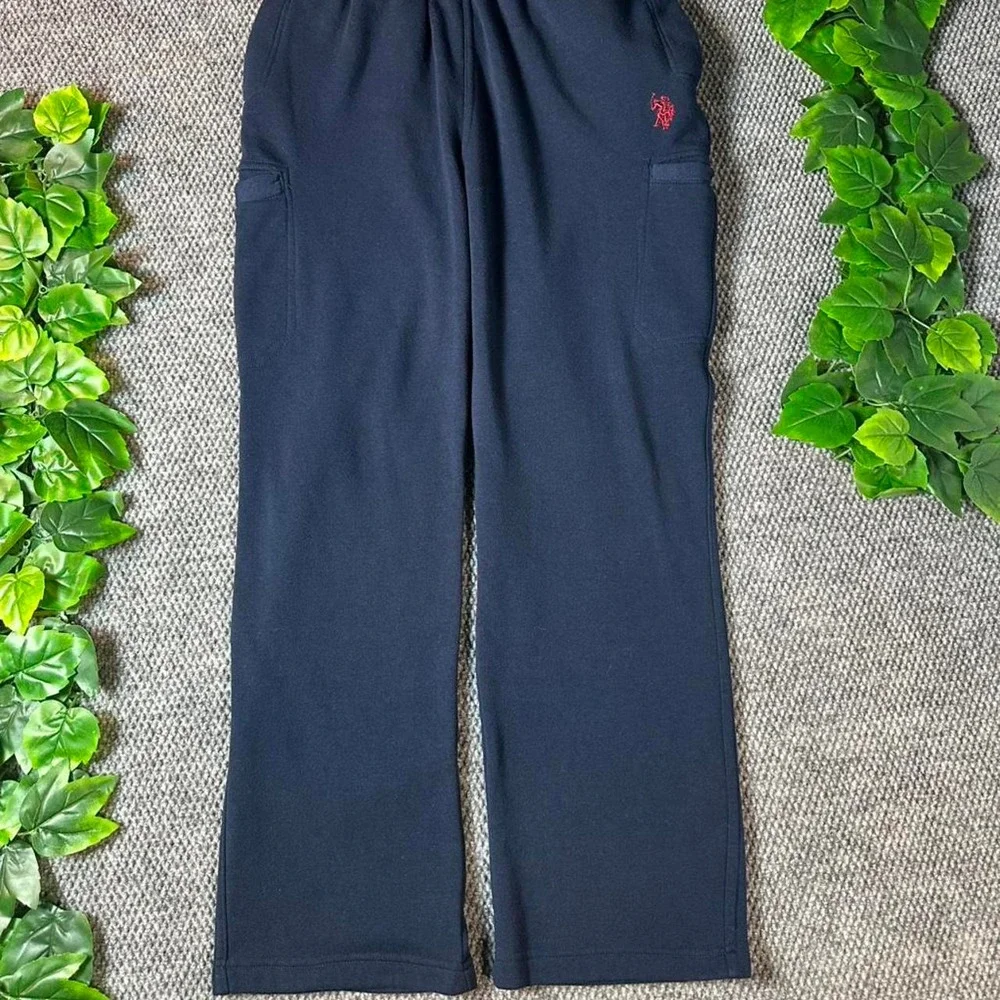 U.S. Polo Assn. Fleece Sweatpants Navy Blue Cargo Pocket Lounge Pants XL